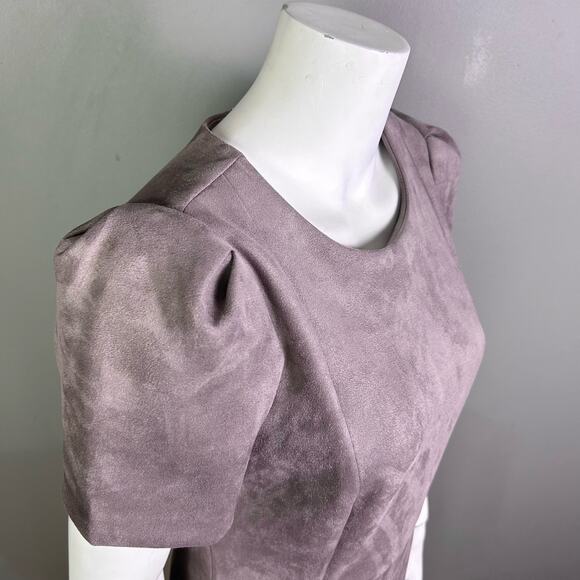 Calvin Klein dress size 10 faux suede NWT mocha brown office work longline suit - Picture 3 of 11